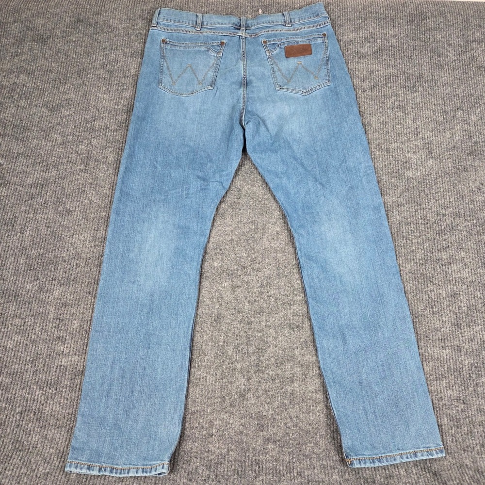 Wrangler Retro Slim Straight Jeans Light Wash Blue 88MWZGB Mens 38x34